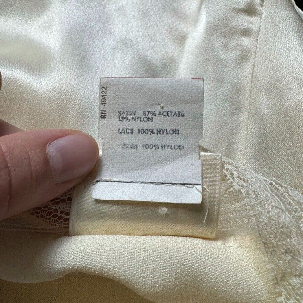 Vintage 1970s Gunne Sax Ivory Cream Satin Romantic Cottagecore Blouse Sz S - Picture 9 of 10